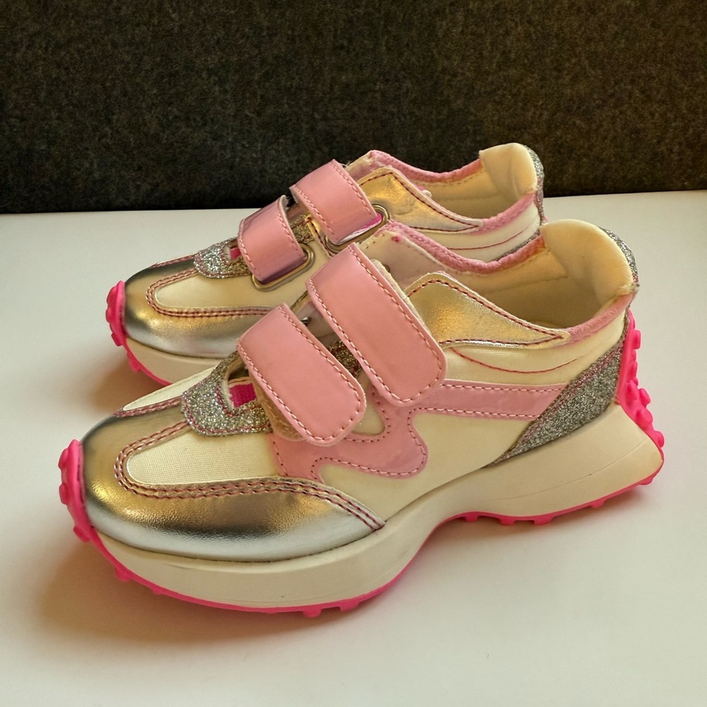 Pink and Silver Kids Sneakers